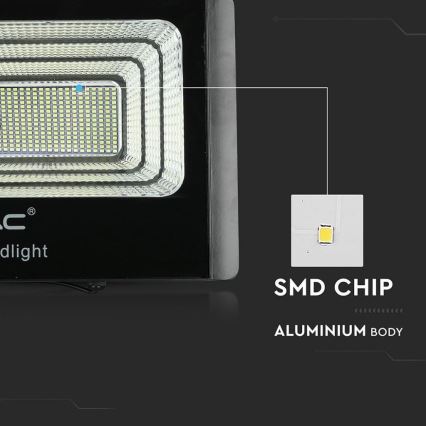 LED Zewnętrzny naświetlacz solarny LED/40W/10V IP65 6000K 20000 mAh + zdalne sterowanie