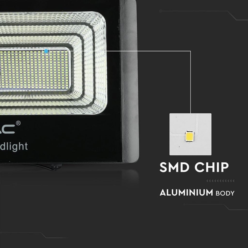 LED Zewnętrzny naświetlacz solarny LED/40W/10V IP65 6000K 20000 mAh + zdalne sterowanie