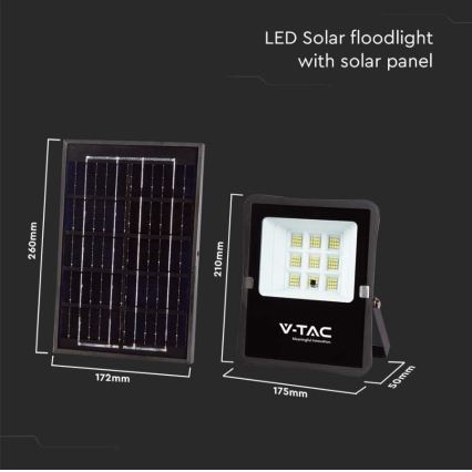 LED Zewnętrzny naświetlacz solarny LED/6W/3,2V 6400K IP65 4000 mAh + zdalne sterowanie