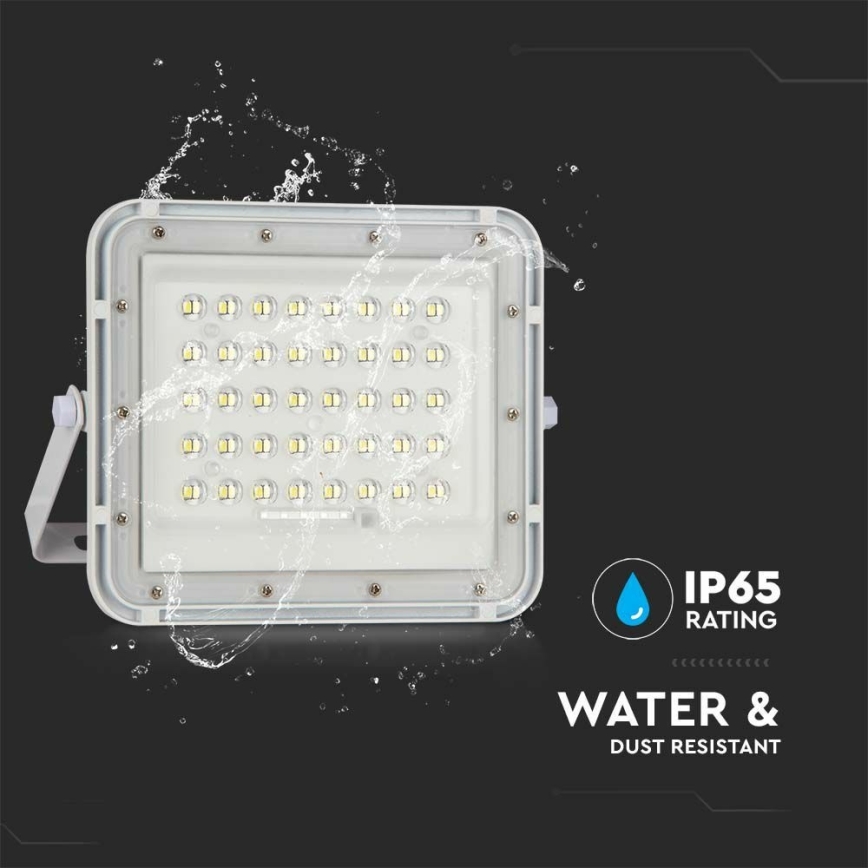 LED zewnętrzny ściemnialny solarny reflektor LED/6W/3,2V IP65 6400K 5000 mAh biały + zdalne sterowanie