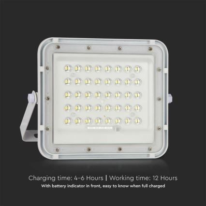 LED zewnętrzny ściemnialny solarny reflektor LED/6W/3,2V IP65 6400K 5000 mAh biały + zdalne sterowanie