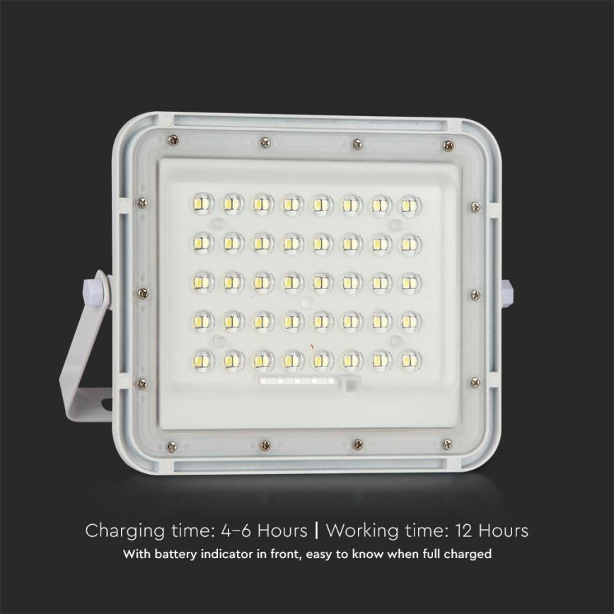LED zewnętrzny ściemnialny solarny reflektor LED/6W/3,2V IP65 6400K 5000 mAh biały + zdalne sterowanie