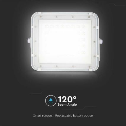LED zewnętrzny ściemnialny solarny reflektor LED/6W/3,2V IP65 6400K 5000 mAh biały + zdalne sterowanie