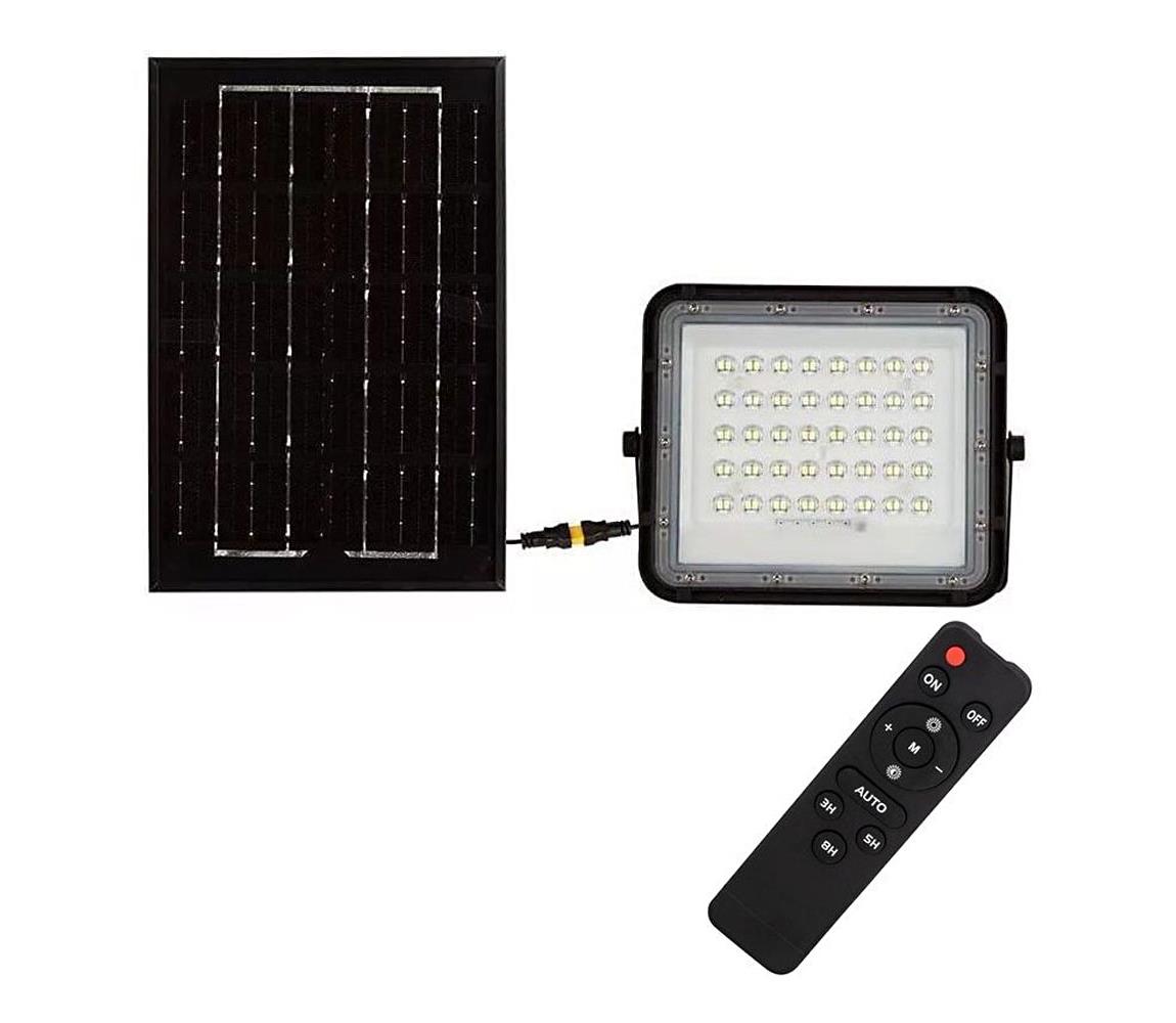 LED Zewnętrzny naświetlacz solarny LED/6W/3,2V IP65 6400K czarny + pilot