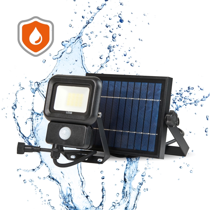LED Zewnętrzny naświetlacz solarny z czujnikiem LED/10W/3,7V 6500K IP65 2200 mAh