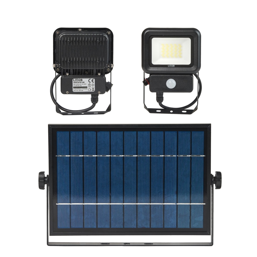 LED Zewnętrzny naświetlacz solarny z czujnikiem LED/20W/3,7V 6500K IP65 4400 mAh