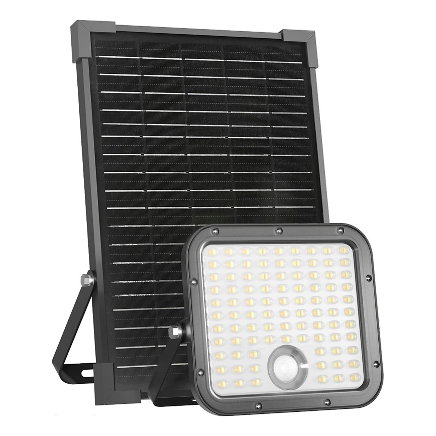 LED Zewnętrzny naświetlacz solarny z czujnikiem LED/30W/6,4V IP65 3000/4000K 6000 mAh + zdalne sterowanie