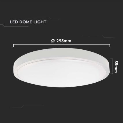 LED Zewnętrzny plafon z czujnikiem LED/24W/230V 4000K IP44 biały