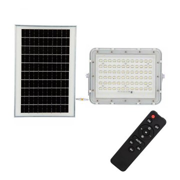 LED Zewnętrzny ściemnialny naświetlacz solarny LED/15W/3,2V IP65 4000K biały + pilot zdalnego sterowania