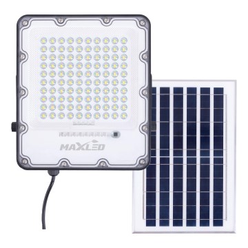 LED zewnętrzny ściemnialny solarny reflektor LED/100W/3,2V 4500K IP65 czarny + zdalne sterowanie