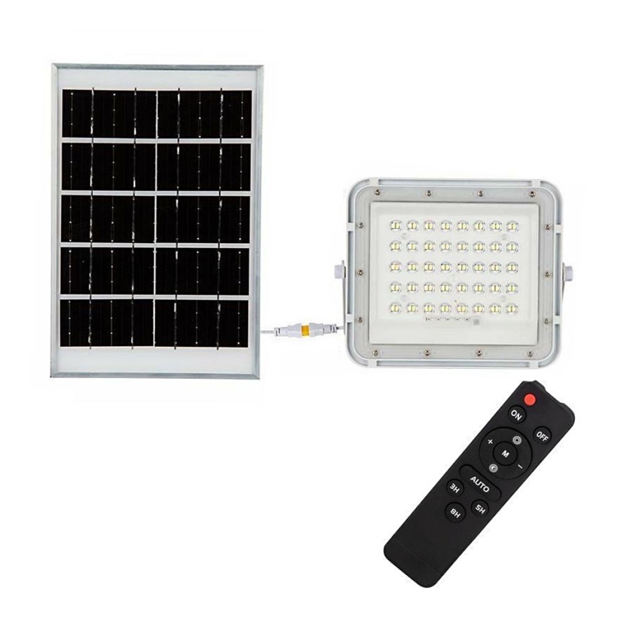 LED zewnętrzny ściemnialny solarny reflektor LED/10W/3,2V IP65 4000K 6000 mAh biały + zdalne sterowanie