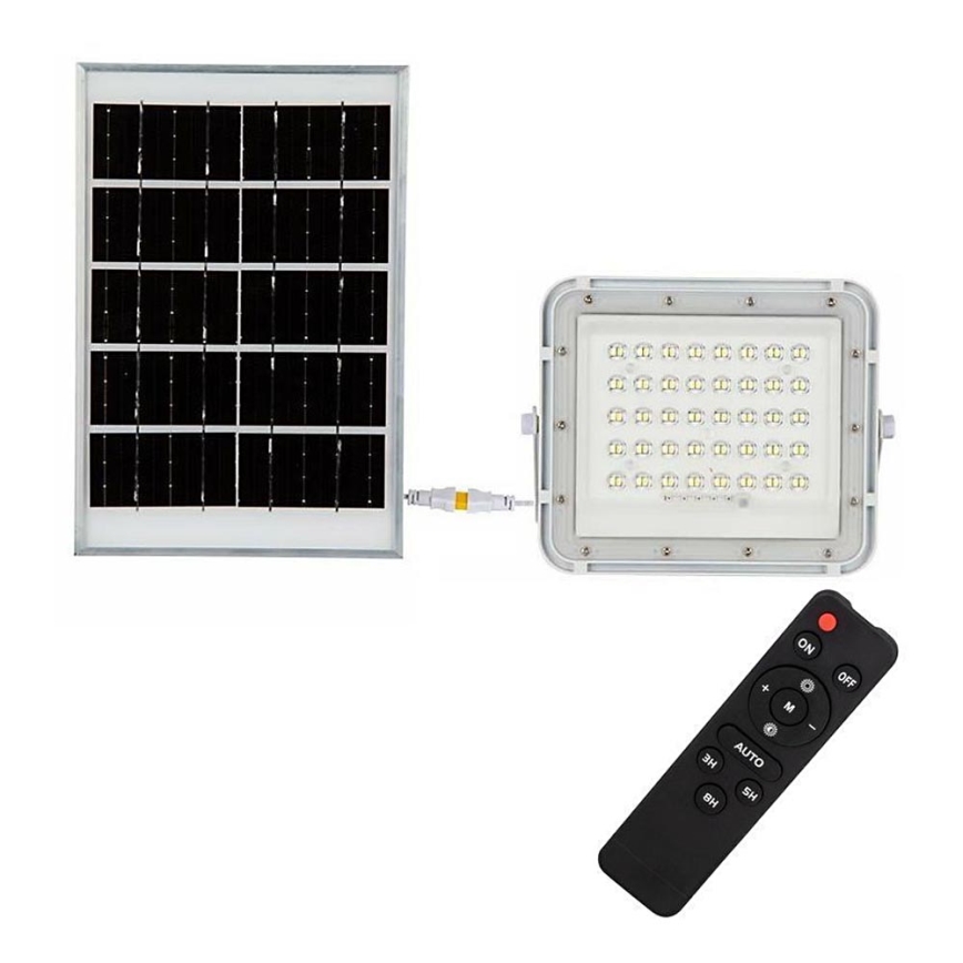 LED zewnętrzny ściemnialny solarny reflektor LED/6W/3,2V IP65 4000K 5000 mAh biały + zdalne sterowanie