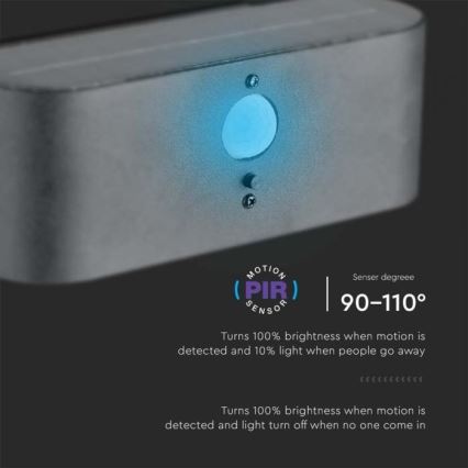 LED zewnętrzny solarny Kinkiet z czujnikiem LED/2,5W/3,7V 3000K IP54 2000 mAh