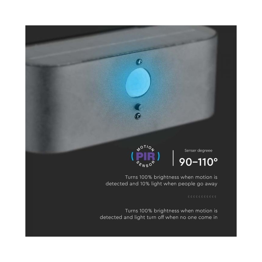 LED zewnętrzny solarny Kinkiet z czujnikiem LED/2,5W/3,7V 3000K IP54 2000 mAh