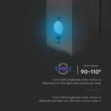 LED zewnętrzny solarny Kinkiet z czujnikiem LED/5,5W/3,7V 3000K IP54 2000 mAh