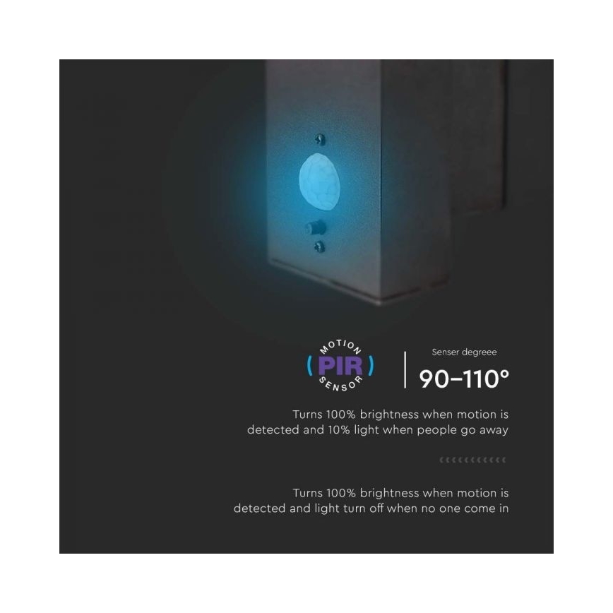 LED zewnętrzny solarny Kinkiet z czujnikiem LED/5,5W/3,7V 3000K IP54 2000 mAh