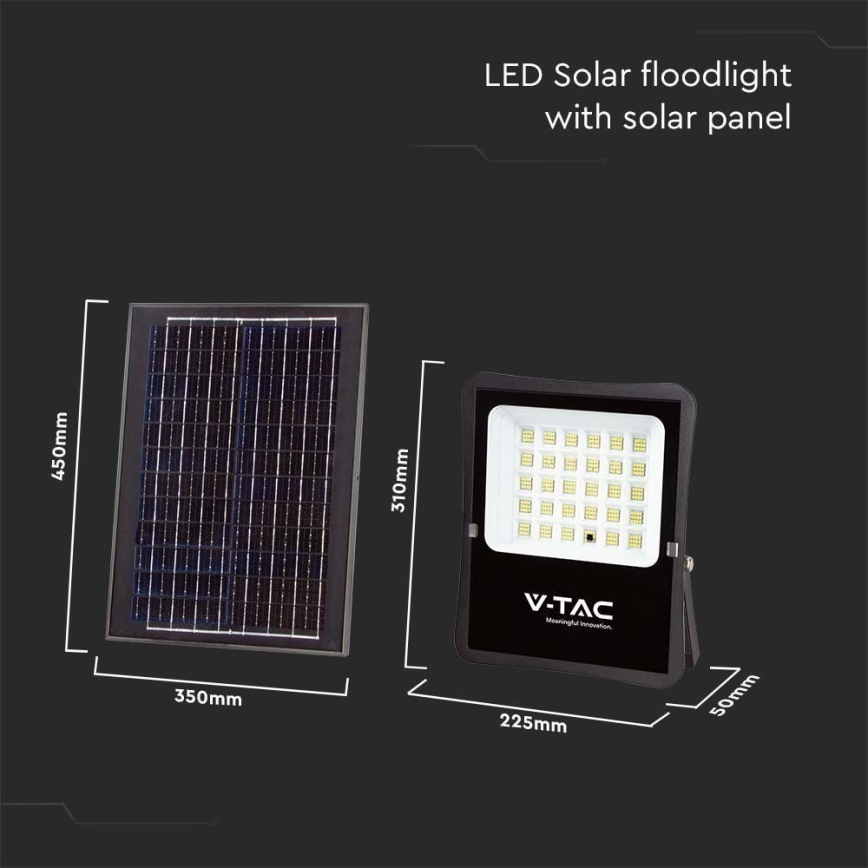 LED Zewnętrzny reflektor solarny LED/20W/3,2V 6400K IP65 15000 mAh + pilot zdalnego sterowania
