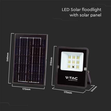 LED Zewnętrzny reflektor solarny LED/6W/3,2V 4000K IP65 5000 mAh + pilot zdalnego sterowania