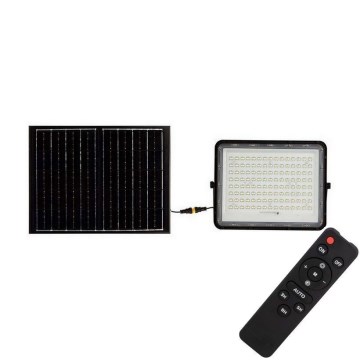 LED Zewnętrzny solarny reflektor LED/20W/3,2V 6400K czarny IP65 16000 mAh + pilot zdalnego sterowania