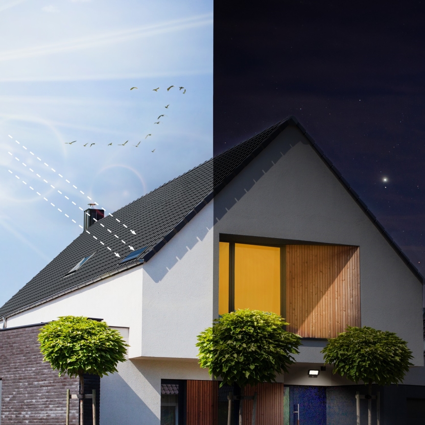 LED Zewnętrzny solarny reflektor z czujnikiem LED/10W/3,7V 6500K IP65 2200 mAh