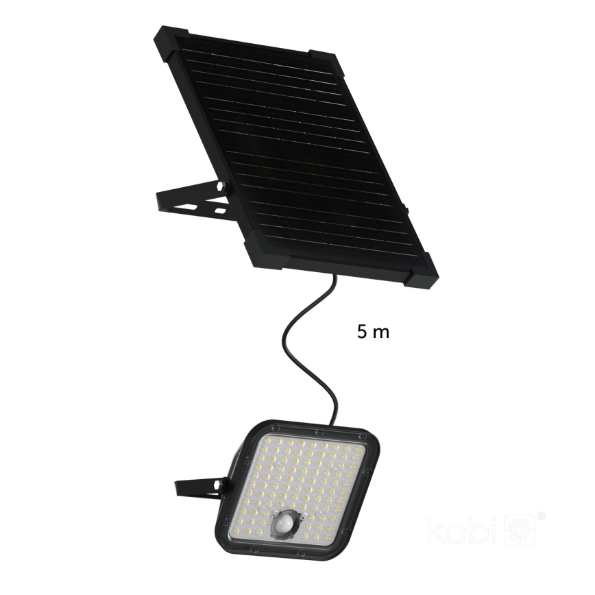 LED Zewnętrzny solarny reflektor z czujnikiem LED/30W/6,4V IP65 3000/4000K 6000 mAh + pilot zdalnego sterowania