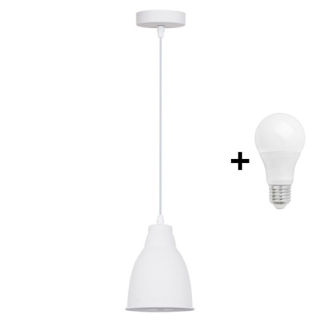 LED Żyrandol 1xE27/10W/230V biały 13,5cm
