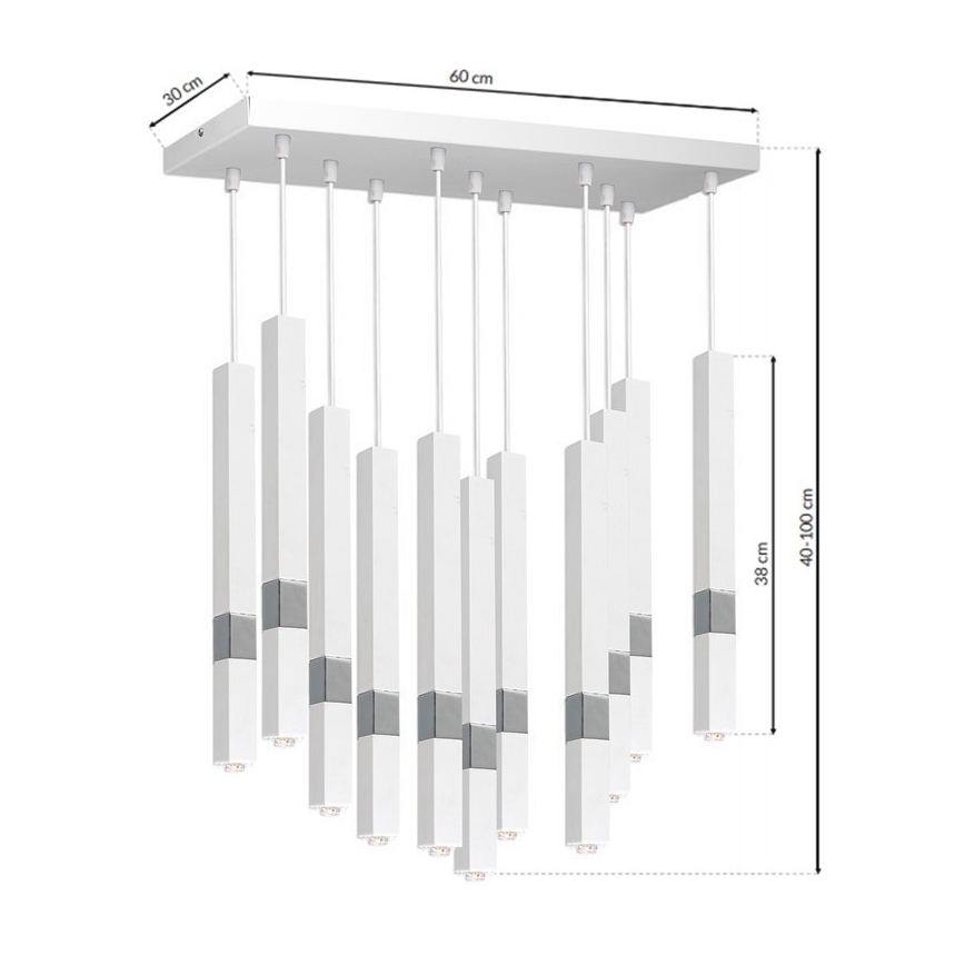 LED Żyrandol CASTRO 11xG9/7W/230V