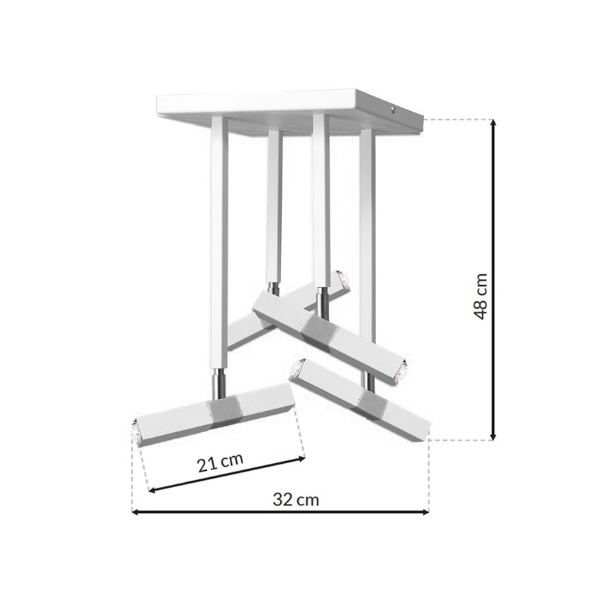 LED Żyrandol CASTRO 4xG9/7W/230V