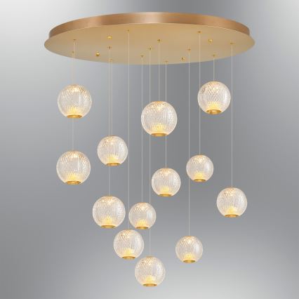 LED Żyrandol CREMONA 13xLED/5W/230V 3000K złoty