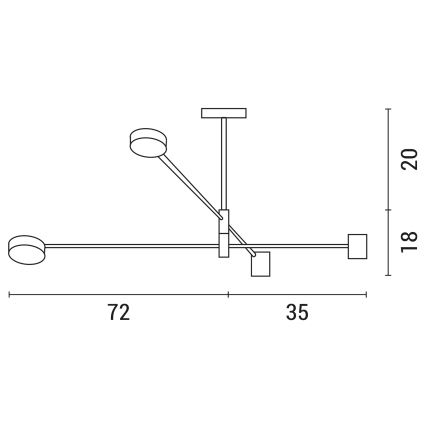 LED Żyrandol LED/24W/230V 3000K czarny