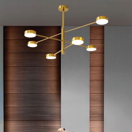 LED Żyrandol LED/30W/230V 3000K złoty
