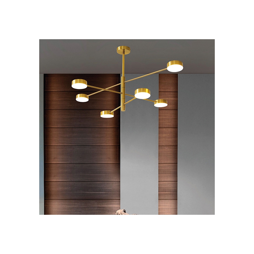 LED Żyrandol LED/30W/230V 3000K złoty