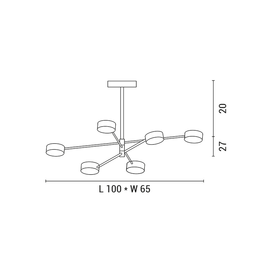 LED Żyrandol LED/30W/230V 3000K złoty