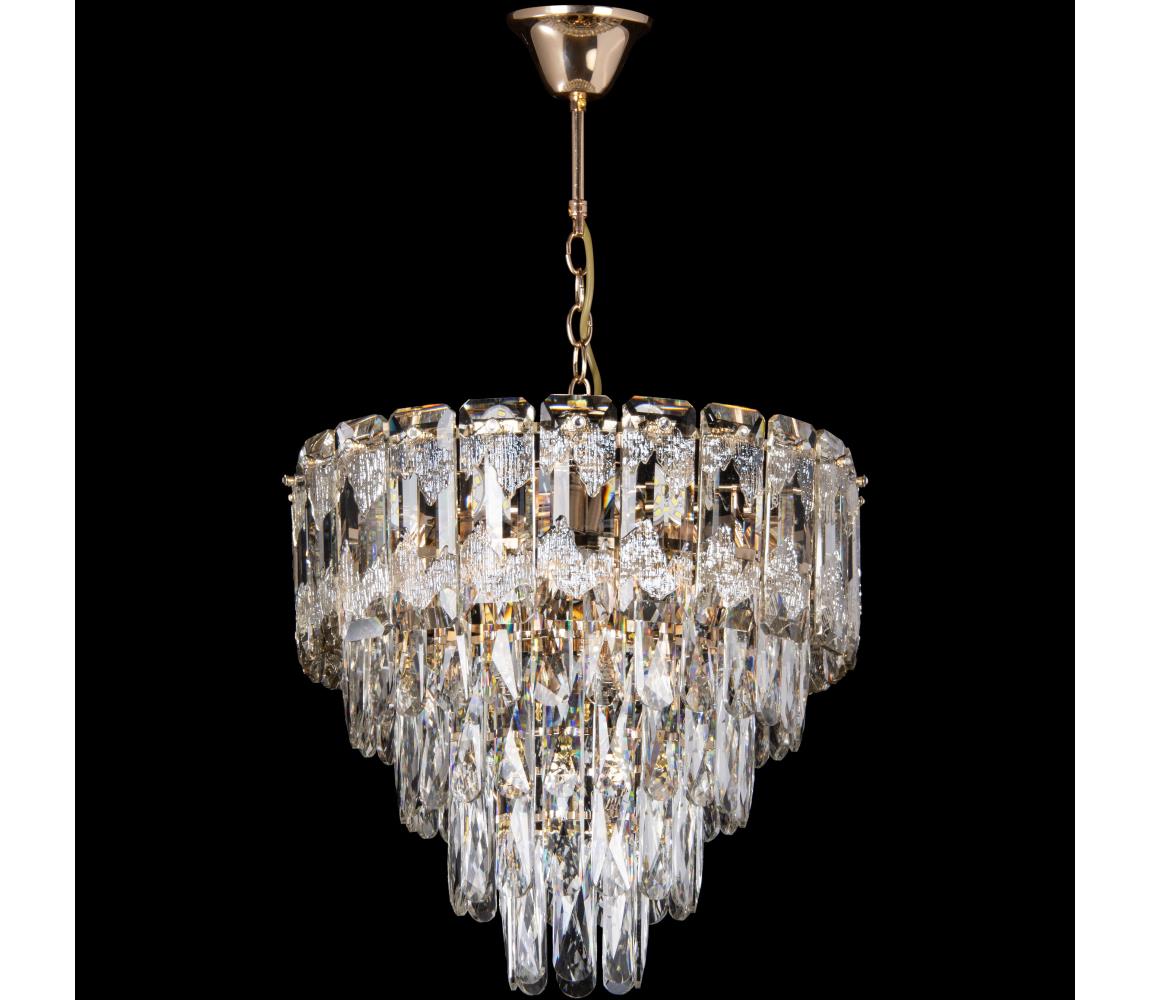 LED Żyrandol na łańcuchu 7xE27/60W/230V + 4xLED/6W śr. 40 cm złoty