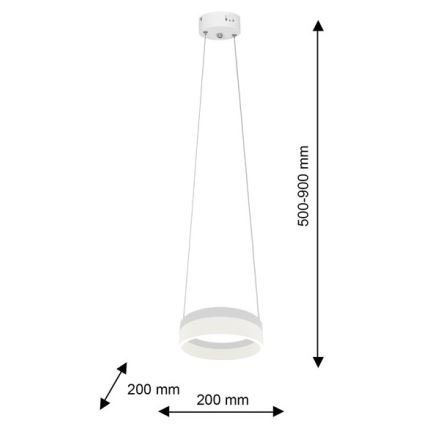 LED Żyrandol na drucie RING LED/12W/230V