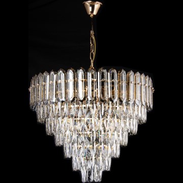 LED Żyrandol na łańcuchu 11xE27/60W/230V + 7xLED/6W śr. 60 cm złoty