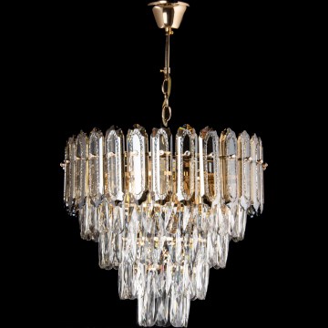 LED Żyrandol na łańcuchu 7xE27/60W/230V + 4xLED/6W śr. 40 cm złoty