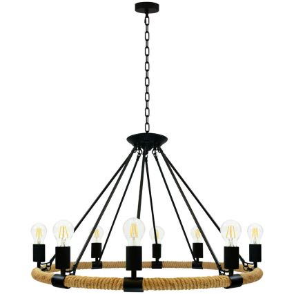 LED Żyrandol na łańcuchu ROPE ARTHUR 8xE27/6W/230V