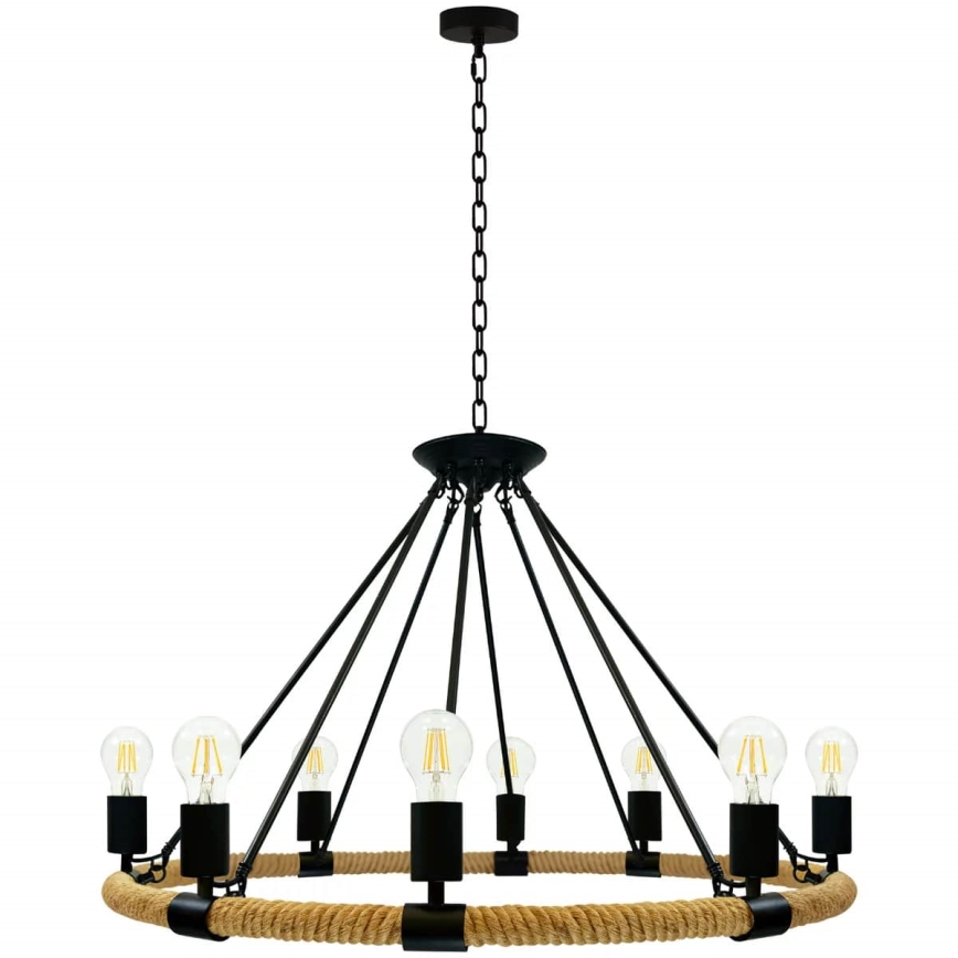 LED Żyrandol na łańcuchu ROPE ARTHUR 8xE27/6W/230V