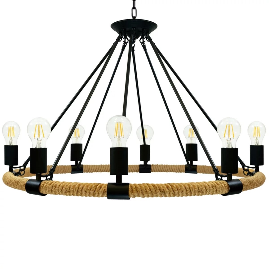 LED Żyrandol na łańcuchu ROPE ARTHUR 8xE27/6W/230V