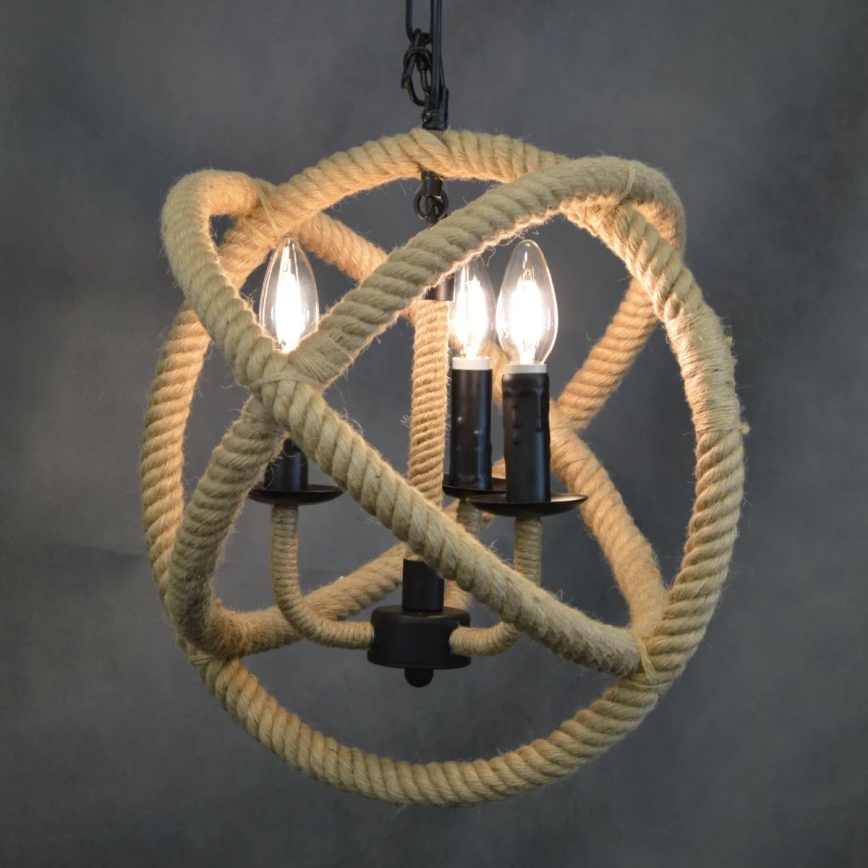 LED Żyrandol na łańcuchu ROPE GLOBO 3xE14/4,3W/230V