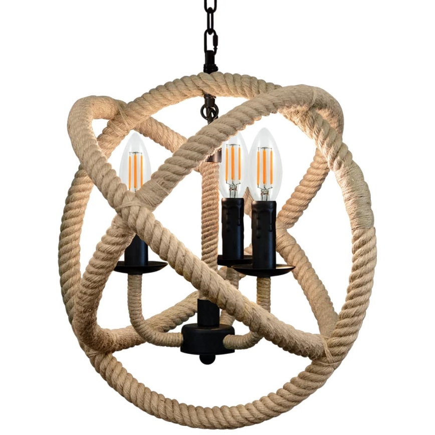LED Żyrandol na łańcuchu ROPE GLOBO 3xE14/4,3W/230V