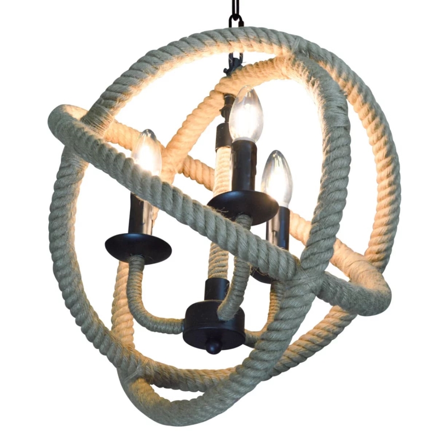 LED Żyrandol na łańcuchu ROPE GLOBO 3xE14/4,3W/230V