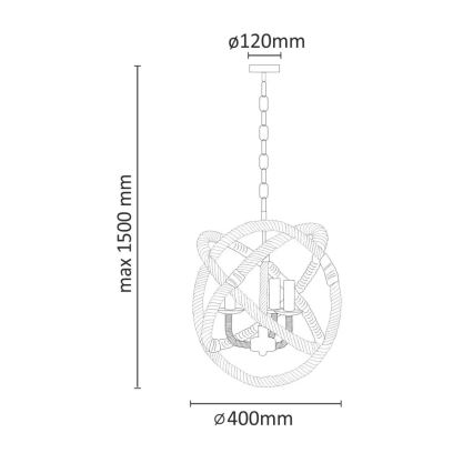LED Żyrandol na łańcuchu ROPE GLOBO 3xE14/4,3W/230V