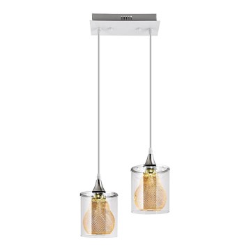 LED Żyrandol na lince 2xLED/5W/230V biały/przezroczysty