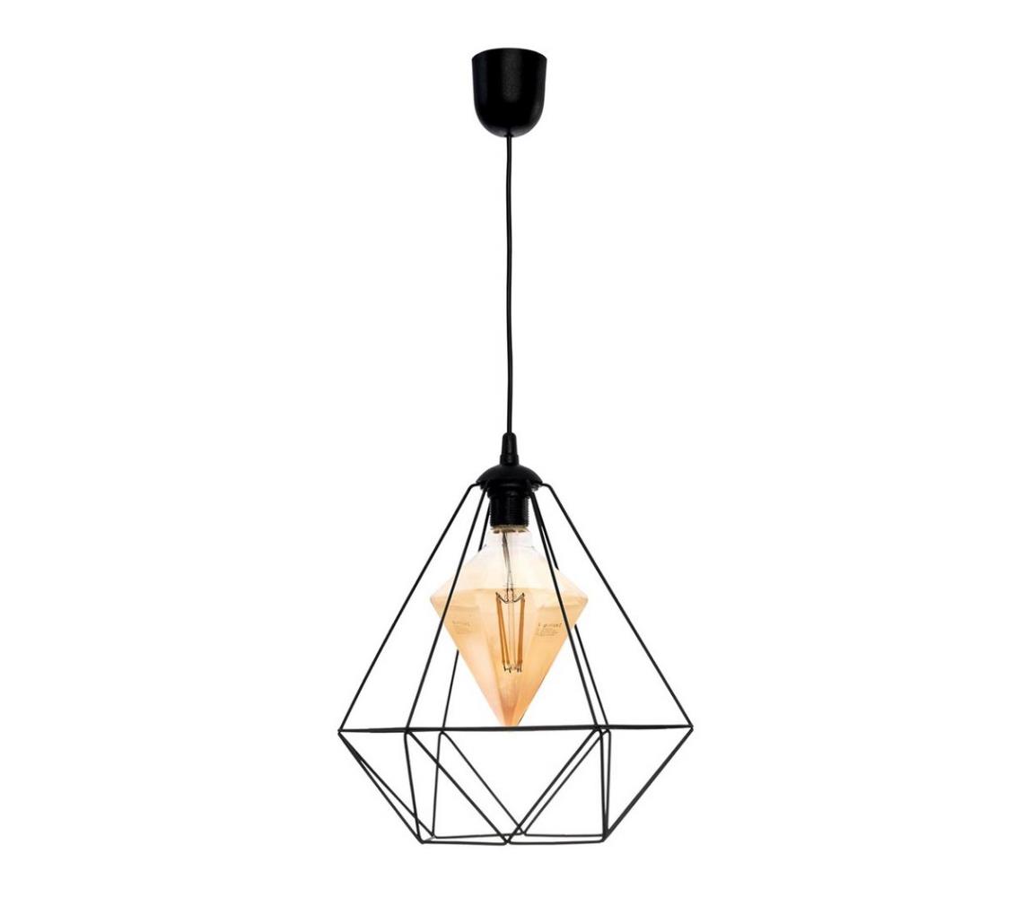 LED Żyrandol na lince ALAMBRE 1xE27/4W/230V czarny