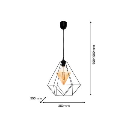 LED Żyrandol na lince ALAMBRE 1xE27/4W/230V czarny