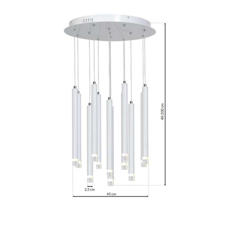 LED Żyrandol na lince ALBA 12xLED/1W/230V biały