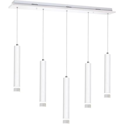LED Żyrandol na lince ALBA 5xLED/25W/230V biały