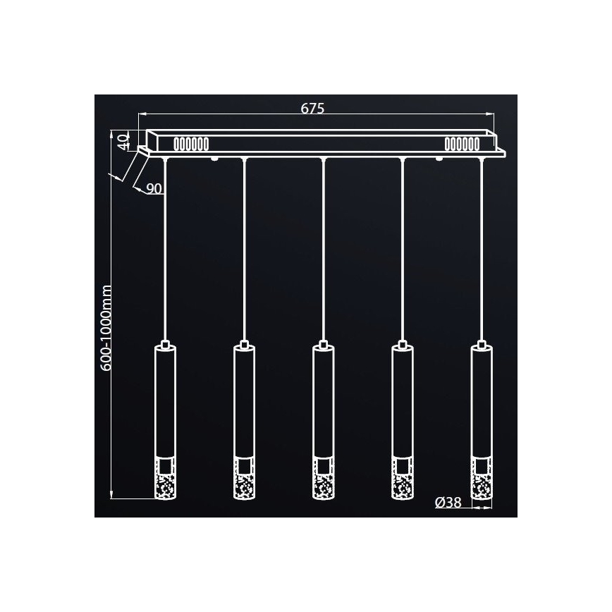 LED Żyrandol na lince ALBA 5xLED/25W/230V biały